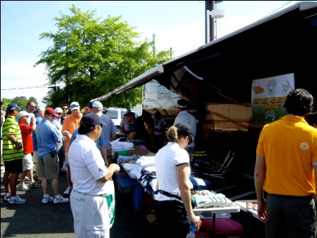 Golf Belles at John Daly's touring van Masters 2010